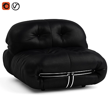 Stylish Cassina Soriana Lounge Chair 3D model image 1 