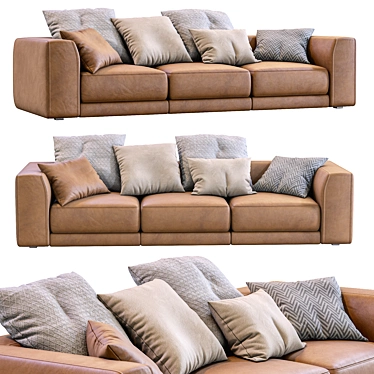 Luxury Leather Sofa: Pasha by Jesse 3D model image 1 