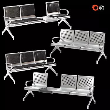 Traveler's Rest: Airport & Railway Chairs 3D model image 1 