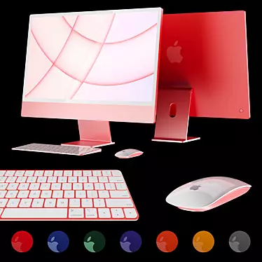 Sleek and Vibrant: Apple iMac 2021 3D model image 1 