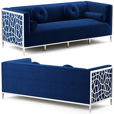 Opal Velvet Sofa: Luxurious Elegance 3D model image 1 