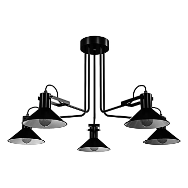 Industrial Chic Rod Chandelier 3D model image 1 