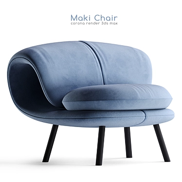 Sleek Bamboo Maki Chair 3D model image 1 