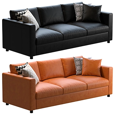 Sleek Ikea Finnala Leather Sofa 3D model image 1 