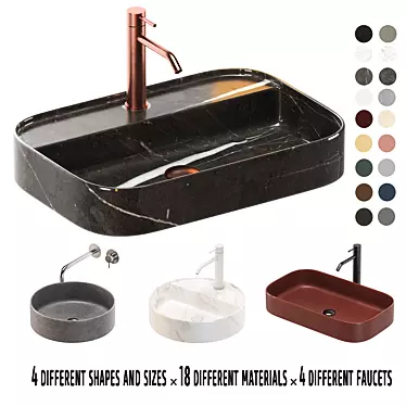 Artelinea Washbasin Set: Versatile Designs, Premium Materials 3D model image 1 