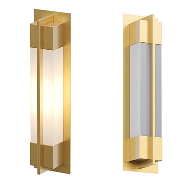 Sleek Metal Frame LED Wall Lamp 3D model image 1 