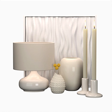 Elegant Ceramic Decor Set 3D model image 1 