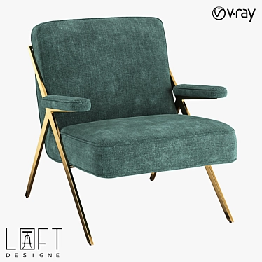 Modern Metal and Fabric Armchair: LoftDesigne 2878 Model 3D model image 1 