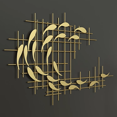 Modern Iron Wall Decor: Elegant Luxury 3D model image 1 