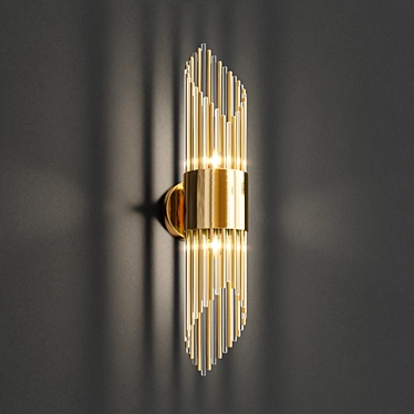 Elegant Brass Wall Sconce 3D model image 1 