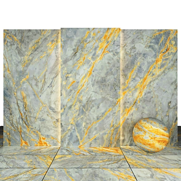 Sleek Siena Gray Marble Slabs 3D model image 1 