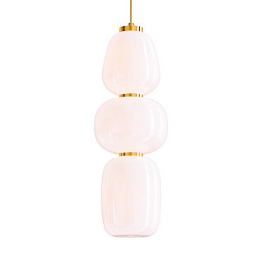 Stacked Triple Lampion Pendant 3D model image 1 