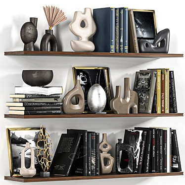 Modern Decorative Shelf Set 3D model image 1 