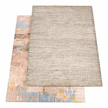 Perry Abstract Gray Rug: Modern Elegance for Your Home. 3D model image 1 