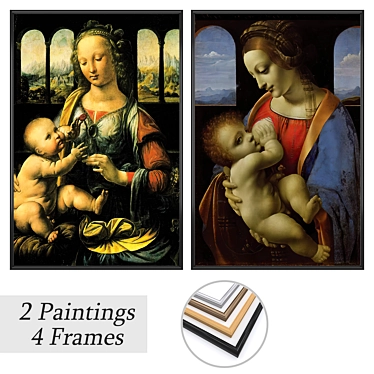 Artisan Wall Paintings Set 3D model image 1 