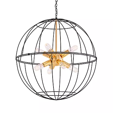 Modern Wire Globe Sputnik Chandelier 3D model image 1 