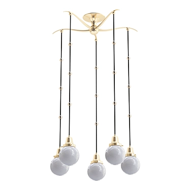 1920s Vienna Art Deco Chandelier 3D model image 1 