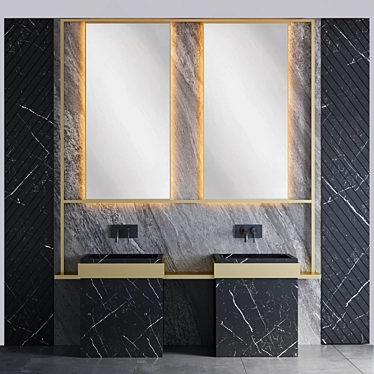 Sleek Bathroom Vanity Set 3D model image 1 