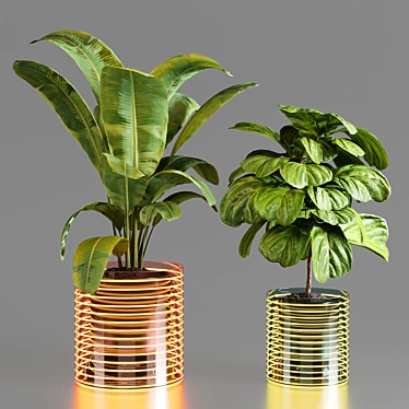 Modern Glass Vase Indoor Plant 3D model image 1 