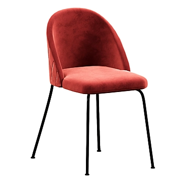 Elegant Velvet Grey Dining Chair 3D model image 1 