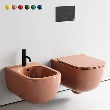 Era Wall-Hung Toilet & Bidet 3D model image 1 