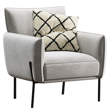 Modern White Accent Chair 3D model image 1 