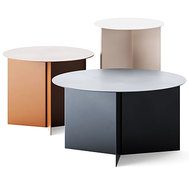 Minimalist Round Coffee Tables 3D model image 1 