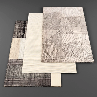 Modern High-Resolution Rugs - Set of 4 3D model image 1 