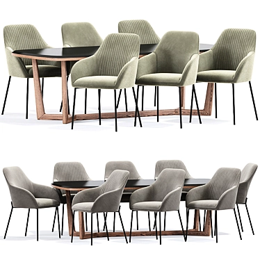 Modern Daniella Strip Dining Chair 3D model image 1 