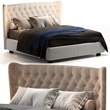 Tommy Capitonne Bed: Simplistic Elegance for Your Bedroom 3D model image 1 