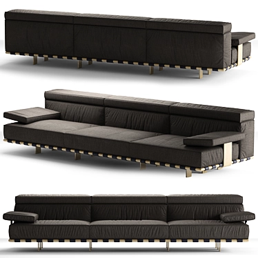 Montparnasse Sofa: Vision of Elegance 3D model image 1 
