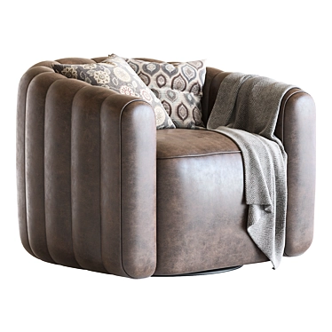 Fitz Velvet Swivel Chair 3D model image 1 