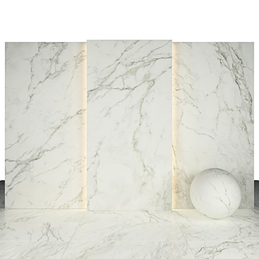 Magical White Marble Slabs & Tiles 3D model image 1 