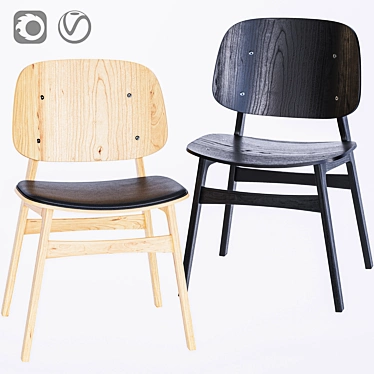 Modern Scandinavian Soborg Chair 3D model image 1 