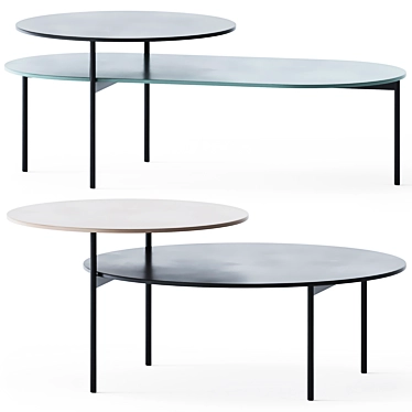 Elegant KIN-c and KIN-o Coffee Tables 3D model image 1 