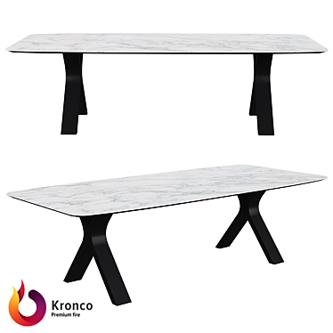 OM Kronco Neri - Elegant Ceramic Dining Table 3D model image 1 