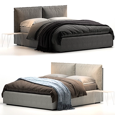 Title: Modern Simplicity Henry Bed 3D model image 1 