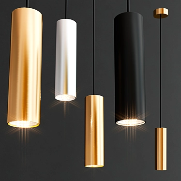 Minimalist Pendant Light: ONE By PANZERI 3D model image 1 