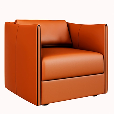Elegant Marly Leather Armchair 3D model image 1 