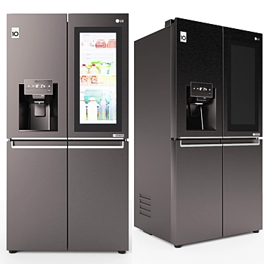 LG InstaView GR-X24FTKSB: Smart Refrigerator with Hygienic Filter 3D model image 1 