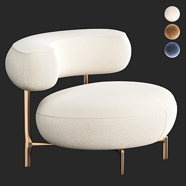 Elegant ELLA Armchair: Stylish Comfort for Modern Spaces 3D model image 1 