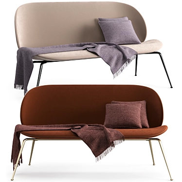 Stylish Gubi Beetle Sofa: Perfect Blend of Comfort and Design 3D model image 1 