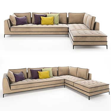 Modern Corner Sectional Sofa 3D model image 1 