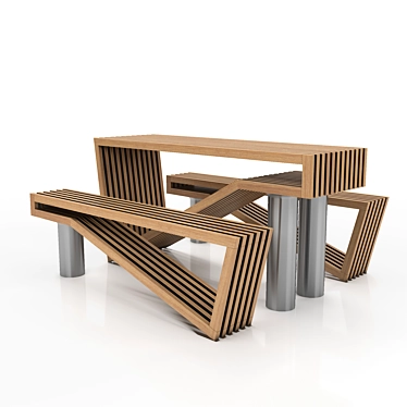 Modern Outdoor Dining Set 3D model image 1 