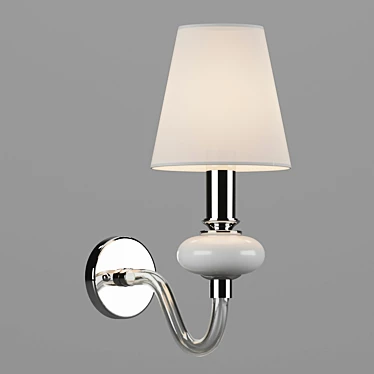 Modern Lume Wall Sconce - White Cone Shade, Chrome Finish 3D model image 1 