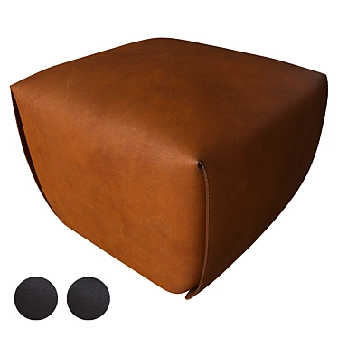  Italian Leather Ottoman by Viola Tonucci 3D model image 1 