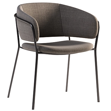Modern Metal Dining Chair 3D model image 1 