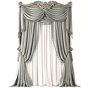 Elegant Drapery Sheers 3D model image 1 