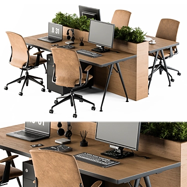Modern Office Furniture Set: Employee 29 3D model image 1 
