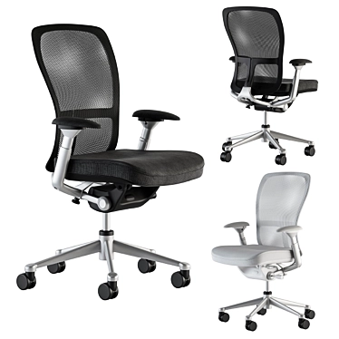 Zody Black and White Office Chair 3D model image 1 